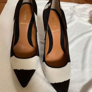 Fendi Black and White Heels